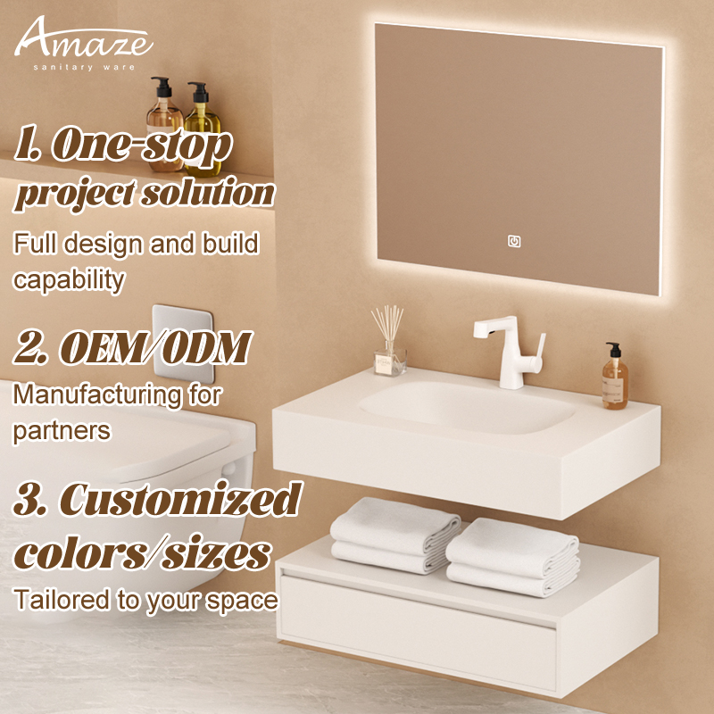 Home Living Bathroom Vanity - خزانة حمام فاخرة قابلة للتخصيص، خزانة