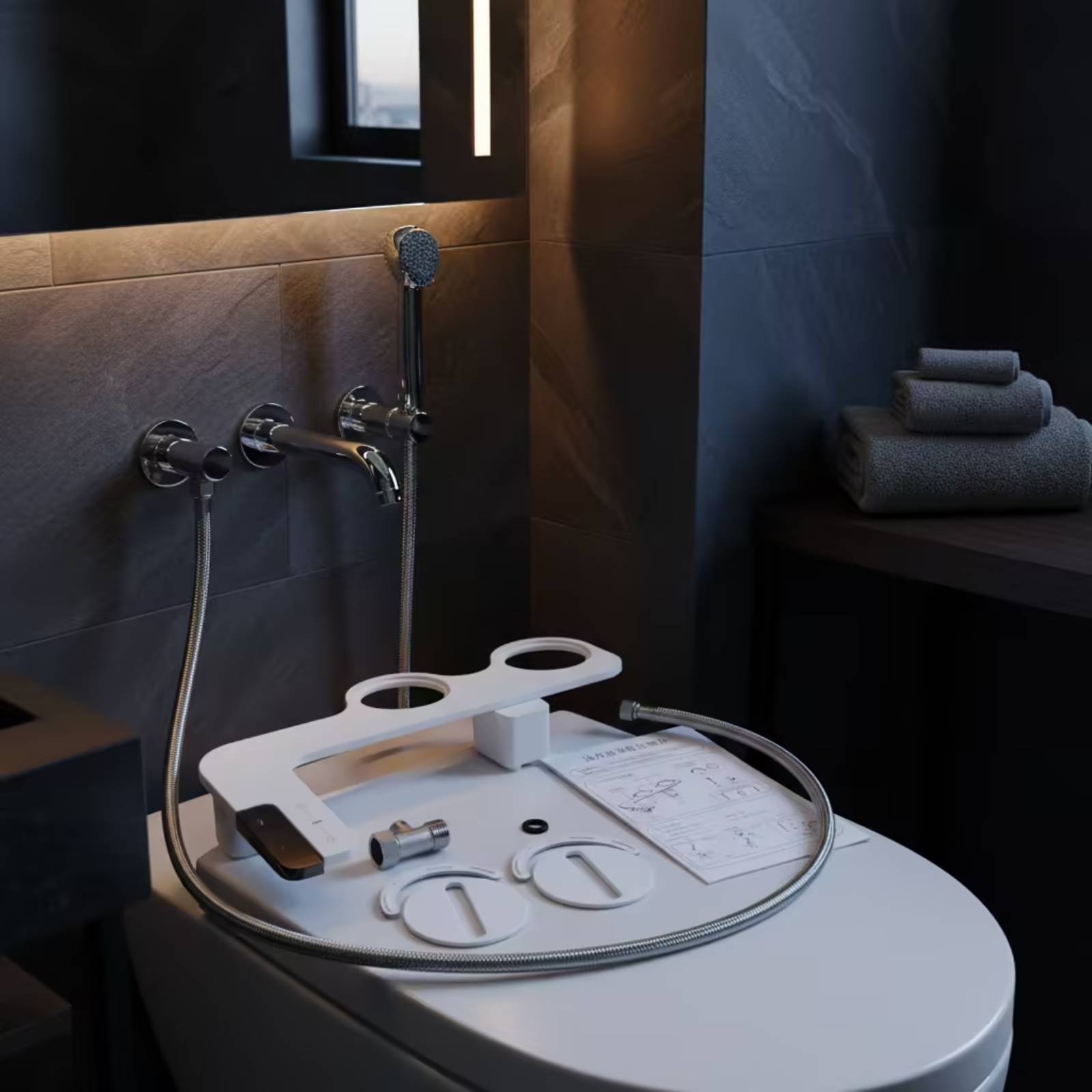 شطاف مع لوحة تحكم جانبية، تصمي - مراجعة Home Design Bathroom وسعره