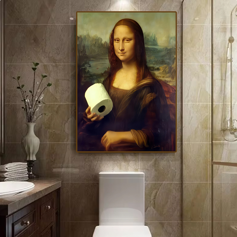 لوحة فنية تجريدية مضحكة للحمام - مراجعة Home Design Bathroom وسعره