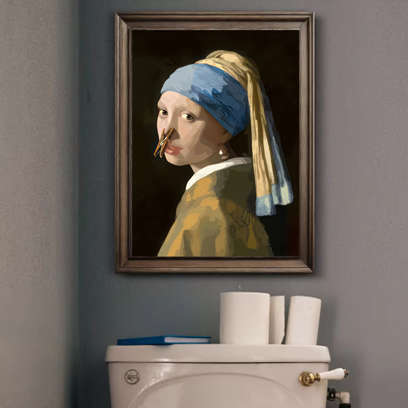 لوحة فنية تجريدية مضحكة للحمام - مراجعة Home Design Bathroom وسعره