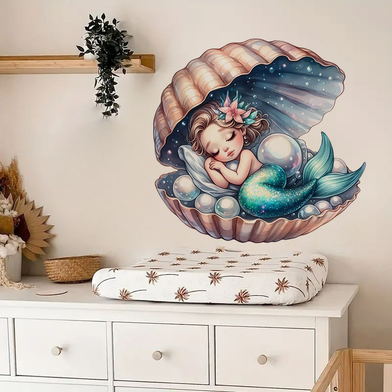 ملصق حورية البحر الجميل، ملصق  - مراجعة Home Bathroom Tiles وسعره